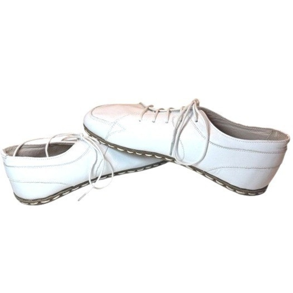 Aether Earthwear Conductive Grounding Shoes Men White Leather Minimalist Sz. 7.5 - Picture 2 of 6